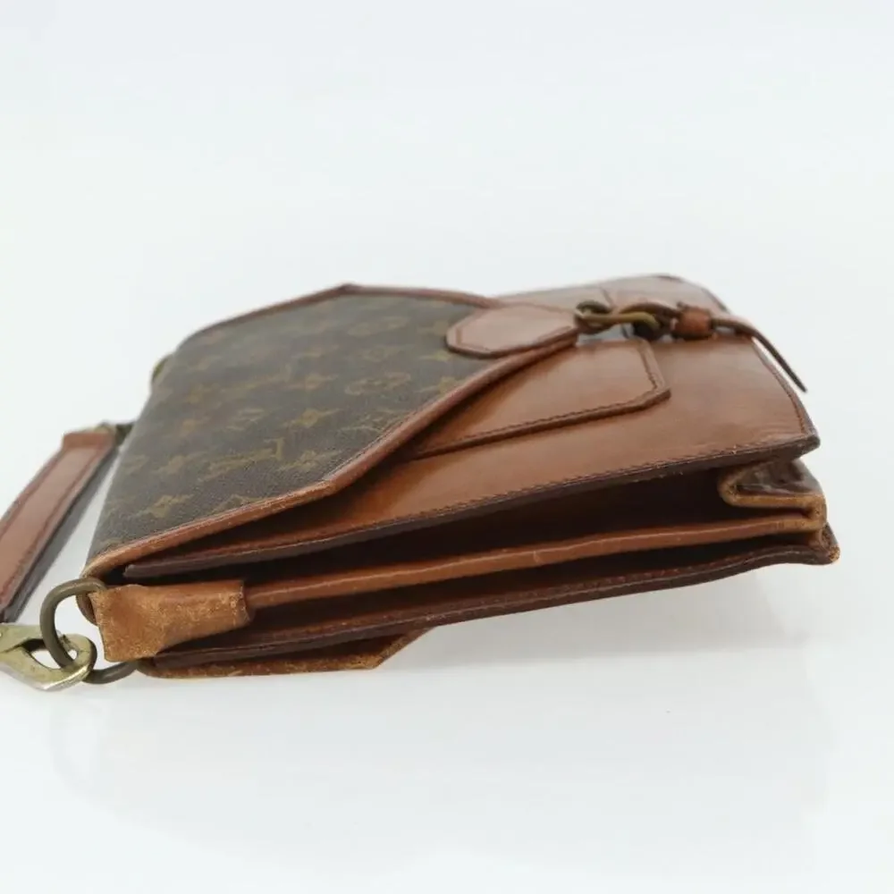 Louis Vuitton Monogram Sac Biface Handbag Brown